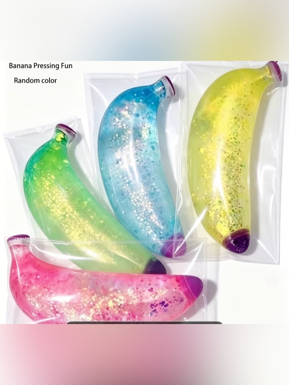 Banana Squishy Glitter Toy - Assorted Colors - Picture 4 of 4